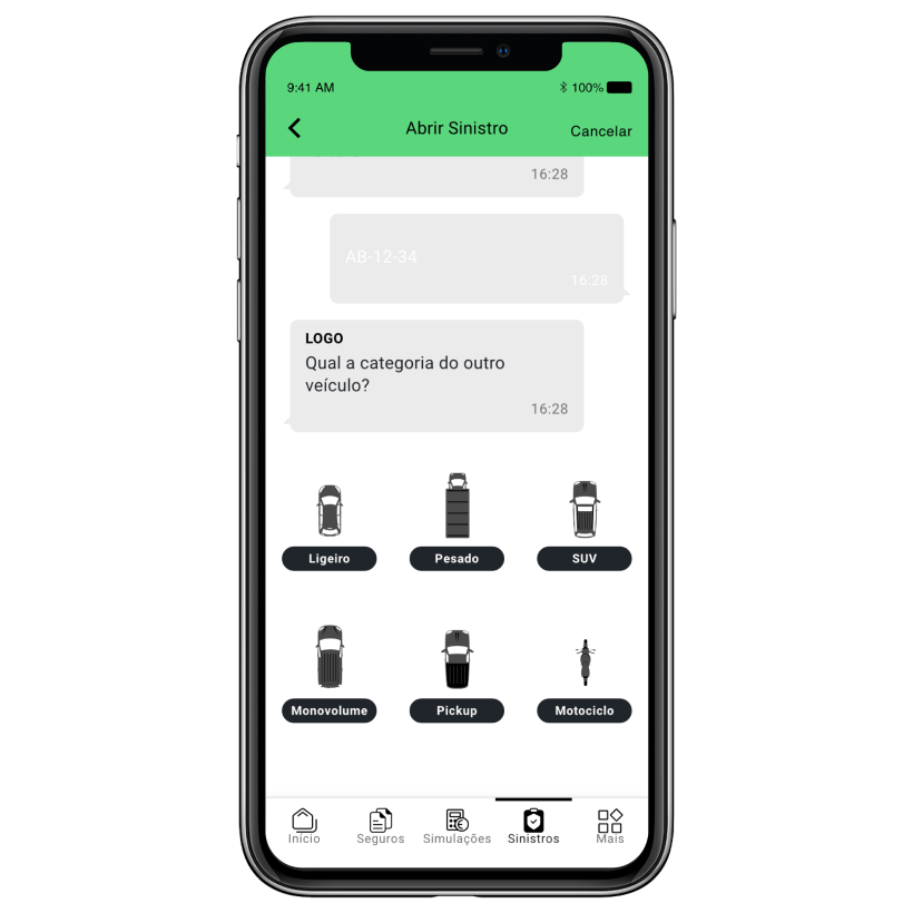 App myLOGO Participar Sinistro