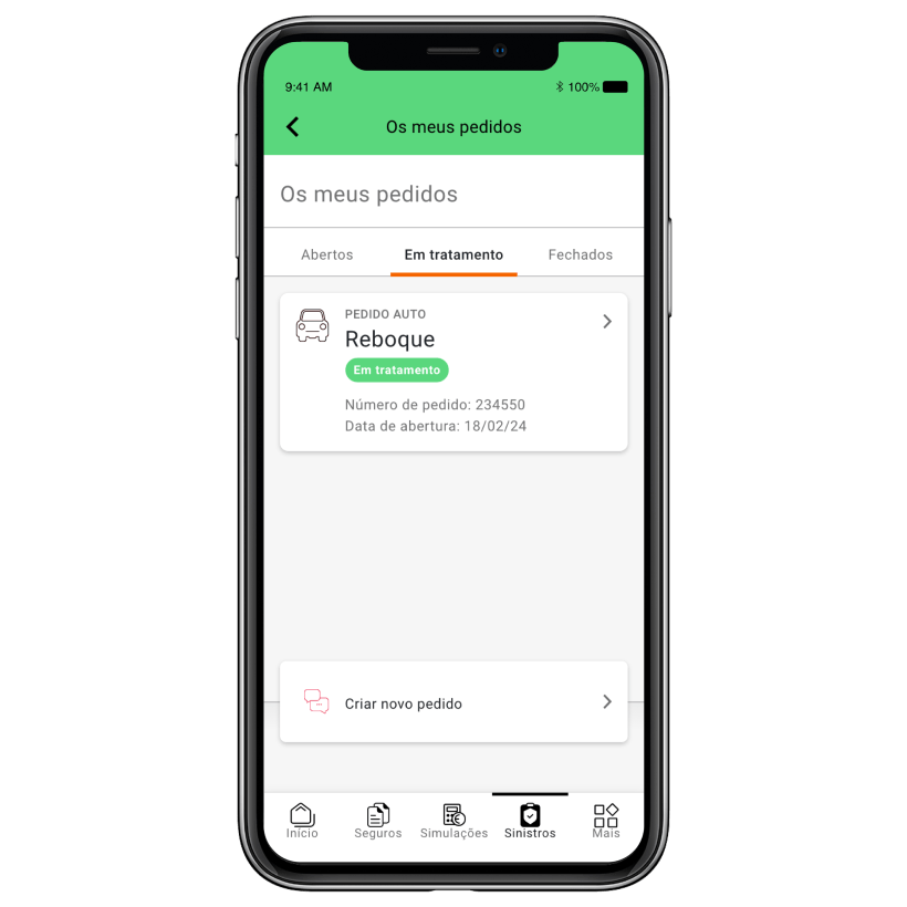 App myLOGO Pedir Assistência