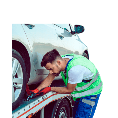 homem com carro de assistência
