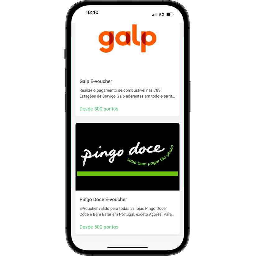 Ecrã app Ganha LOGO Ganha Prémios